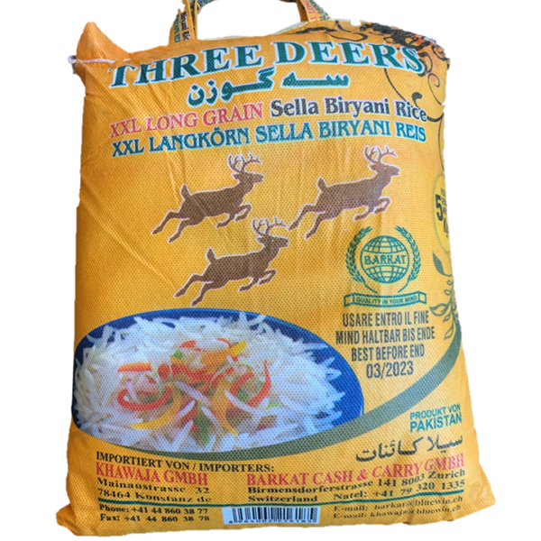 Three Deers XXL Sella Long Grain Rice 10x2Kg