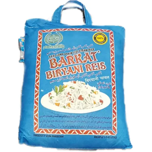 Barkat Biryani Rice XXXL Long Grain 1121 Steam Rice 10x2Kg