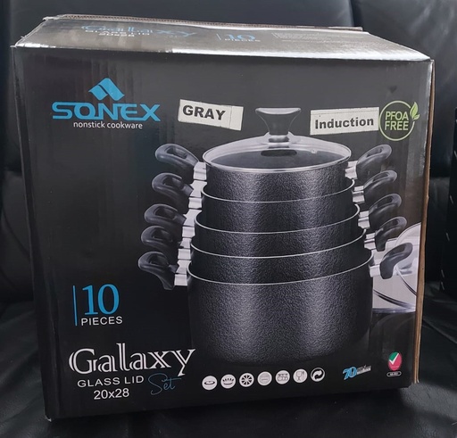  SONEX 5Pcs Non Stick Galaxy Set with Glass Lid